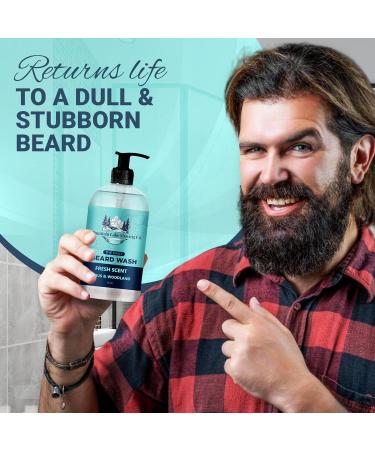 Organic Premium Daily Beard Wash - 8 oz | Fresh Citrus & Woodland Scent | Co - Buy Online on GoSupps.com