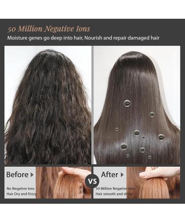 Hair Straightening Brush - USB Rechargeable & Anti-Scald Hot Brush for Silky Hair | 1 Step Heated Styling Comb for All Hair Types - Purple - Buy Online on GoSupps.com