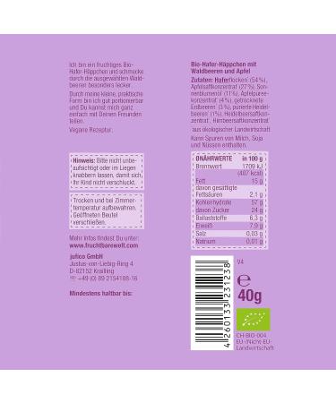 Fertile Organic Oat Snacks with Forest Berries & Apple | Sugar-Free Children's Snack | 10 Pack (40g each) for Babies 12+ Months - Buy Online on GoSupps.com