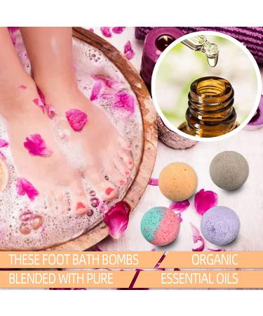 Organic Foot Bath Bombs 12 Pack - Rich Essential Oils for Dry, Cracked Feet - Foot Soak with Bath Salt for Athletes Foot & Stubborn Odor - Tired Feet Relief - Buy Online on GoSupps.com