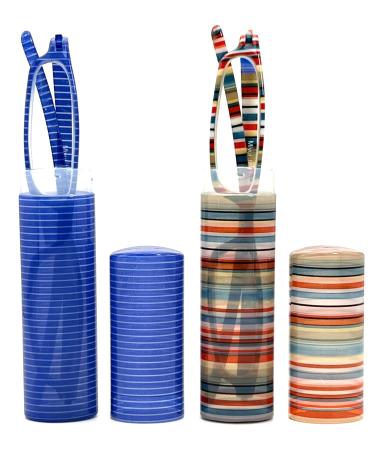 Women Reading Glasses Men Blue Light Blocking Anti Eyestrain Slim Computer Reader Tube Small Glass Thin Compact Stripessuper01-twins 1.25 x