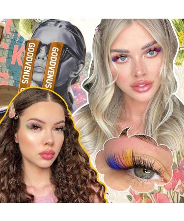 Goddvenus Wispy Colored Cluster Lashes C Curl Individual Eyelashes with Colors (6D) - Buy Online on GoSupps.com