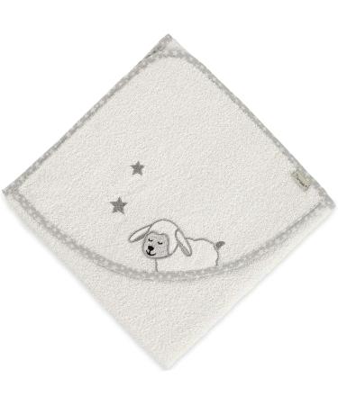 Sterntaler Baby Hooded Towel - 100% Cotton Quick Drying Bath Poncho for Infants | Emmi & Stanley Sheep Design | Perfect for Babies from 0 Months - Buy Online on GoSupps.com