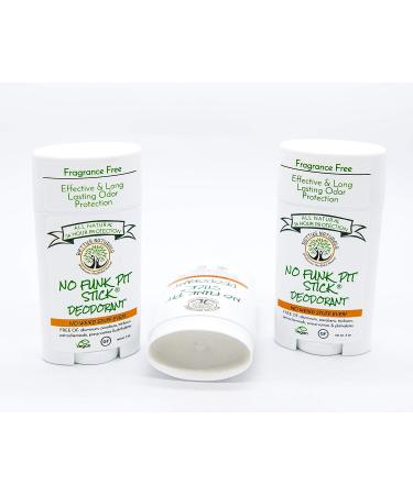 No Funk Pit Stick All Natural Deodorant - Fragrance Free, Aluminum Free, Gluten Free, Vegan - 24 Hour Odor Protection with Zinc Oxide & Bentonite Clay - Buy Online on GoSupps.com