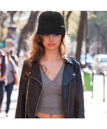 Women's 3-Piece Newsboy Cap Set - Black, Grey, Wine Red | Stylish Beret Hat with Buttons and Brim - Buy Online on GoSupps.com
