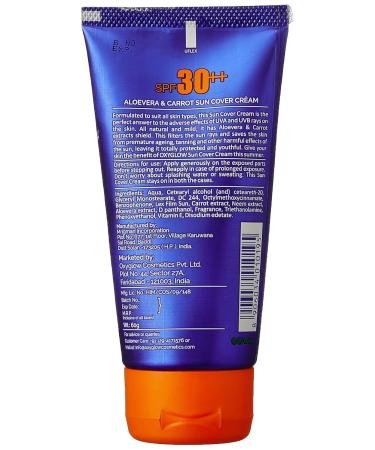 Aloe Vera & Carrot Sun Cover Cream SPF 30 - 60g | International Shipping Available - Buy Online on GoSupps.com