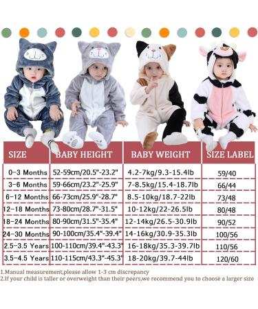 Doladola Unisex Baby Cat Hooded Romper Onesie 3-6 Months | Toddler's Animal Cartoon Jumpsuit Cow Outfit - Buy Online on GoSupps.com