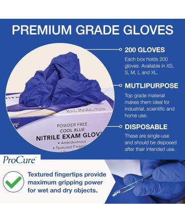 Blue Nitrile Medical Exam Gloves - Latex Free, Powder Free, Food Safe, 3 Mil Thickness, Size Medium - Buy Online on GoSupps.com
