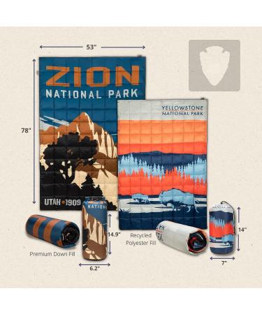 National Park Foundation Premium Puffy Camping Blanket | 650 Fill Power | Water-Resistant | Yellowstone Down - Buy Online on GoSupps.com