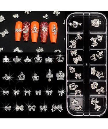 Colorful Butterfly Nail Rhinestones & 3D Silver Bows Set - Manicure Decoration Supplies for Women & Girls - Buy Online on GoSupps.com