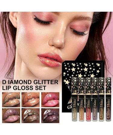 Shimmering Lip Gloss 6Color Moisturizing Lip Gloss 25ml High Shine Liquid Lipstick for Women and Girls Wedding Home Birthday Work Vacation Date Travel - Buy Online on GoSupps.com