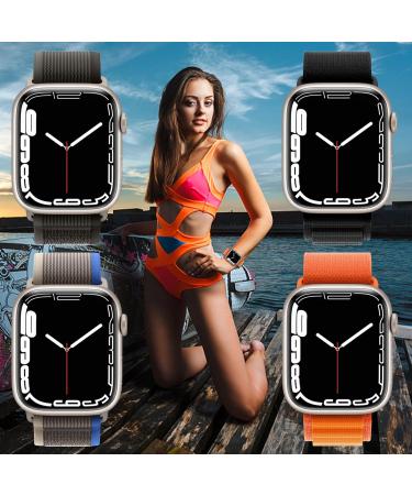 4 Pack Alpine Trail Loop Nylon Band Compatible with Apple Watch Band 49mm 45mm 44mm 42mm Women Men Adjustable with Metal G-Hook Strap for iWatch Ultra Series SE 8/7/6/5/4/3/2/1 Black/Orange/Black/Blue E-Alpine Black+Alpine Orange+Trail Black+Trail Blue 42 - Buy Online on GoSupps.com