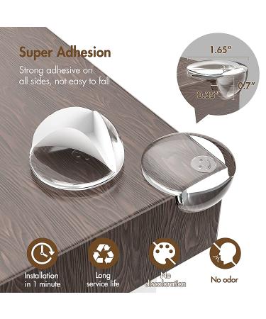 Mangotek Transparent Silicone Corner Protectors - 4 Pack Childproof Safety Bumpers for Furniture, Fireplace, Desk - Round 0.6 inch Width - Buy Online on GoSupps.com