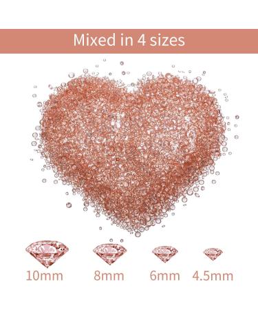 Hicarer Rose Gold Diamonds Table Acrylic Crystal Scatter Gems for Vase Filler Wedding Birthday Party Table Decorations 4 Sizes (Rose Gold 6000 Pieces) Rose Gold 6000 - Buy Online on GoSupps.com