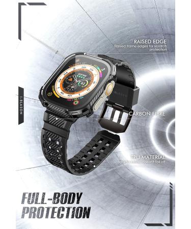 i-Blason Armorbox Apple Watch Ultra Band 49mm with Rugged TPU Band, 2-Pack Bumper Cases & Tempered Glass Screen Protector - Black 49mm - Buy Online on GoSupps.com