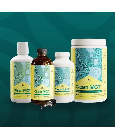 LevelUp Clean MCT Oil - 100% Caprylic C8 for Energy Focus Gut Health Brain Superfuel - Keto Supplement for Ketogenic Coffee and Ketones - Non-GMO (32 oz Glass Bottle) 32 Fl Oz (Pack of 1) - Buy Online on GoSupps.com