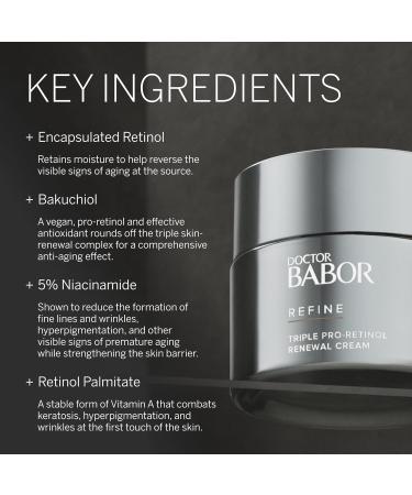 Buy BABOR DOCTOR Refine Triple Pro-Retinol Renewal Cream - Anti-Aging Firming Cream with Retinol & Bakuchiol for Smooth Plump Skin | 1.69 oz - Ships Internationally - Buy Online on GoSupps.com
