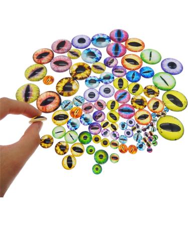 Julie Wang Glass Dragon Eye Cabochons - 180PCS Assorted Sizes for Doll Making & Jewelry Settings - Buy Online on GoSupps.com