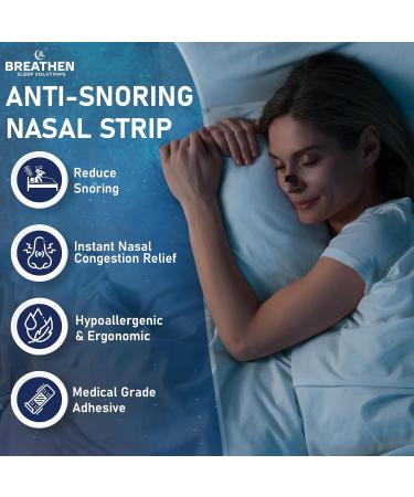 Breathen Sleep Solutions Anti-Snoring Nasal Strips - 45ct | Reduce Snoring & Nasal Congestion | Hypoallergenic for Better Sleep & Wellbeing - International Shipping Available - Buy Online on GoSupps.com