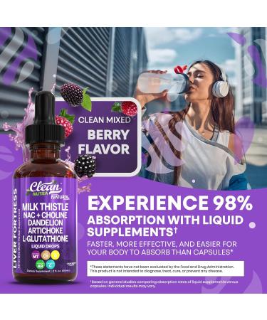 Clean Nutraceuticals Milk Thistle NAC Liver Cleanse Detox & Repair Supplement Liver Support Liquid Drops with Dandelion Extract Artichoke Chanca Piedra Choline L-Glutathione Burdock Schisandra 1 - Buy Online on GoSupps.com