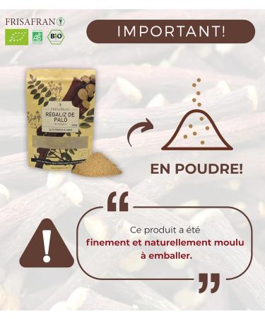  FRISAFRAN FRISAFRAN | Organic Ground Licorice Roots | RADICE POWDER | Pure Licorice | Powder Licorice Sticks | Licorice Roots | Licorice Slats | Direct From Manufacturer | 200g - Buy Online on GoSupps.com