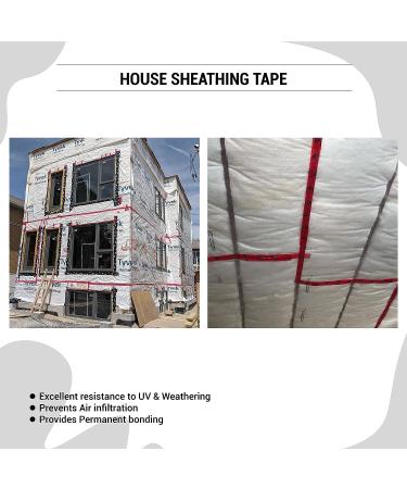 Tuck Tape Construction Sheathing Tape  Epoxy Resin Tape  2.4 in x 180 ft (Red) - Buy Online on GoSupps.com