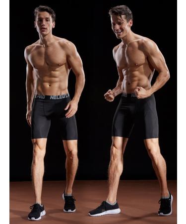 NELEUS Men's Compression Shorts 3-Pack - Size 3XL, Black - High Performance Athletic Wear - Buy Online on GoSupps.com