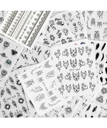 24 Sheets Dream Catcher Nail Stickers Decals MWOOT Nail Art Water Transfer Sticker with Flowers Feather Butterfly Animal for DIY Nail Tips Decoration - Buy Online on GoSupps.com