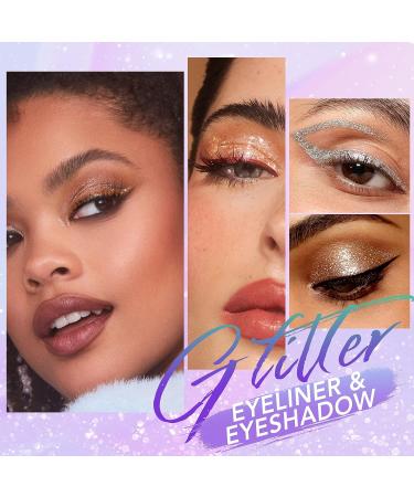 LANGMANNI 10Pcs Liquid Glitter Eyeshadow Set - Shimmer Pigmented, Long Lasting, Quick Drying | Korean Makeup for Easy Application - Crystals Glitter Eyeshadow Collection - Buy Online on GoSupps.com