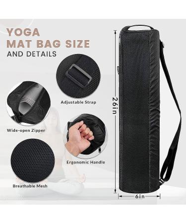 UMIA Yoga Mat Bag with Strap | Exercise Yoga Mat Carrier for 1/4-inch Thick Mat | Black - Buy Online on GoSupps.com