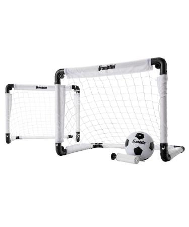 Franklin Sports Kids Mini Soccer Goal Set - Backyard/Indoor Mini Net and Ball with Pump - 22" x 17" Goal Size, White/Black - Buy Online on GoSupps.com