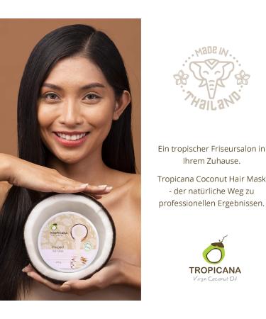 Tropicana Natural Coconut Hair Mask 250g | Multi-Nutrients and Vitamins | Organic Coconut Oil Argan Oil Litsea Glutinosa Extract | Repair Damaged Hair and Fight Dandruff | Natural Cosmetics - Buy Online on GoSupps.com