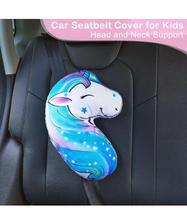 Beinou Unicorn Car Seat Belt Pillow - Soft Shoulder Protector for Kids & Adults - Travel Cushion for Head & Neck Support - Green - Buy Online on GoSupps.com