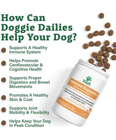 Doggie Dailies Omega 3 for Dogs - 225 Soft Chews - Salmon Oil for Dogs with Apple Cider Vinegar Bee Pollen Kelp Zinc & Biotin New Packaging - Buy Online on GoSupps.com