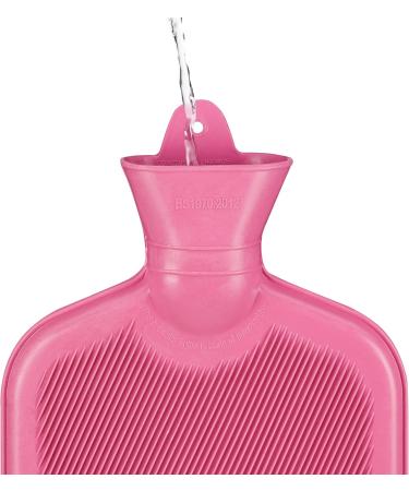 Relaxdays 2L Hot Water Bottle - Durable Safe Odorless Natural Rubber Pink | Ideal for Cozy Comfort - Buy Online on GoSupps.com