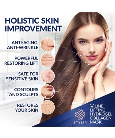 V Line Shaping Face Masks - 7 Piece Double Chin Reducer with Aloe Vera Hydrogel Collagen Mask - Anti-Aging and Anti-Wrinkle Contouring Band for Slimming and Firming Face Lift - 7 Count - Buy Online on GoSupps.com