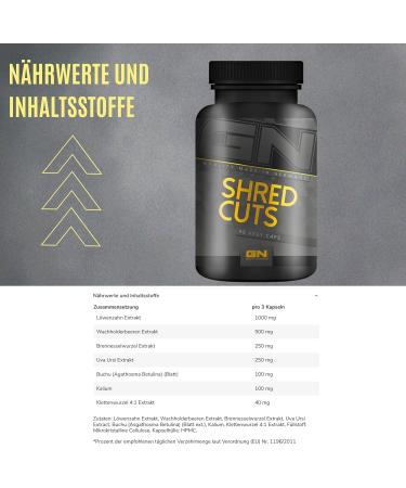 GN Laboratories Shred Cuts 90 Capsules for Active Lifestyles | Highly Concentrated Fat Burner | Easy Dosage | Made in Germany International Shipping Available - Buy Online on GoSupps.com