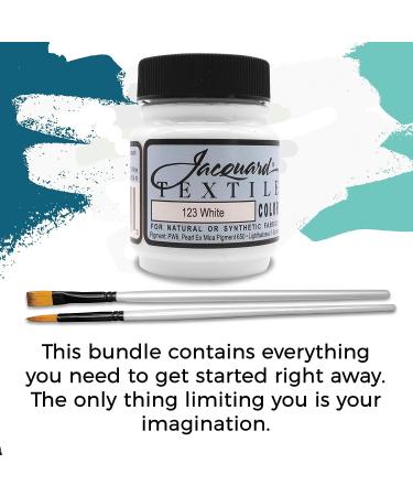 Moshify Jacquard White Fabric Paint Set - Made in USA - 2.25 oz - JAC1123 - 3 Piece Brush Set - Buy Online on GoSupps.com