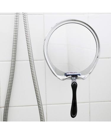 Fogless Shower Mirror with Power Locking Suction Cup - Razor Hook, 360 Rotating Arm - Bathroom Shaving Mirror (Chrome) - Buy Online on GoSupps.com