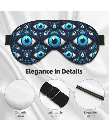 Double-Sided Eye Mask | Turkish Blue Evil Eye Bead | Unisex Night Sleeping Mask for Travel & Sleep - Buy Online on GoSupps.com