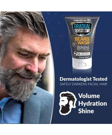 MenFirst Gradual Gray Darkening Beard Wash - Light Shades for Blonde and Light Brown Hair - Reduce White Beard Color - 4.6 Fl Oz - Buy Online on GoSupps.com