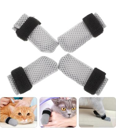 POPETPOP Breathable Cat Shoes Cat Boots 4Pcs shoes for cats cat nails caps cat claw covers Paw Covers Protectors Cat Paw Covers 10X9X0.5CM Grey - Buy Online on GoSupps.com