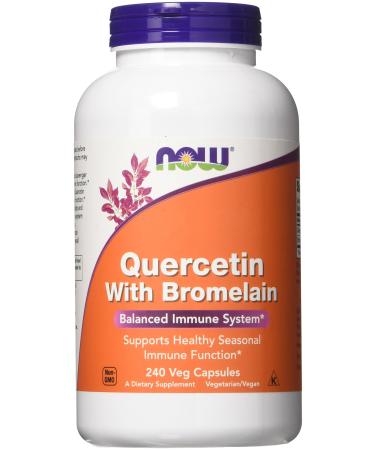 NOW foods Quercetin with Bromelain, 240 Vegetable Capsule 240 Count (Pack of 1)