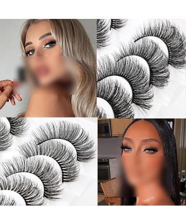 False Eyelashes Fluffy(8 Pairs) Naturally Thick Eyelashes 3D Effect + Reusable Easy to Use Soft Curl for Dates Graduation Celebrate F - Buy Online on GoSupps.com