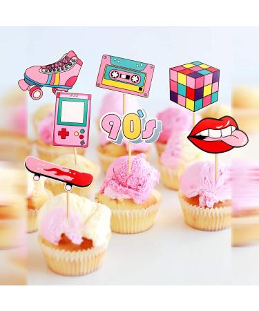 Unimall Global 29 90s Cupcake Toppers & Cake Decorations - Perfect for Decade Throwback Hip Hop Parties - Buy Online on GoSupps.com