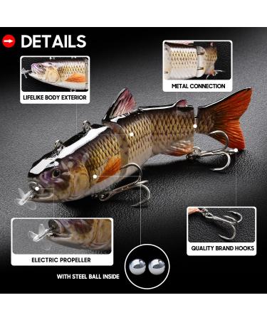 Robotic Swimming Fishing Lures with USB Rechargeable LED Lights - Multi Jointed Swimbaits for Hard Lures Tackle - Buy Online on GoSupps.com