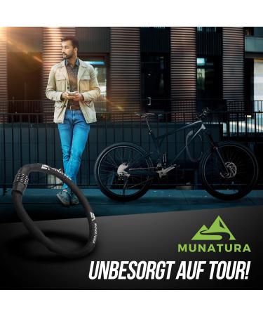 Munatura Bicycle Lock with Numerical Lock 100cm - High Safety Bike Lock for E-Bikes - Secure Your Ride Worldwide - Buy Online on GoSupps.com