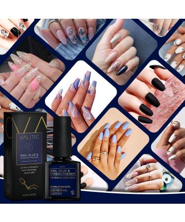 Valitic Nail Glue & Strengthener for Acrylic/Press On Nails - Quick Dry Brush On Gel, Long Lasting & Adhesive Bond for False Nails - Nail Strengthener for Tips - 0.33oz, 1 Pack - Buy Online on GoSupps.com