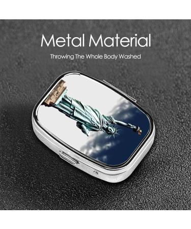 Statue of Liberty Pill Case | 2 Compartment Travel Pill Box | Cute Small Pill Organizer for Purse & Travel Gifts - Buy Online on GoSupps.com