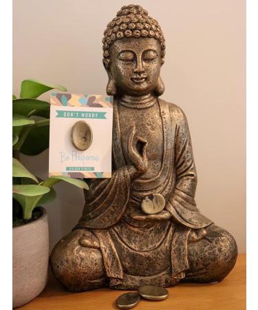 Golden Pyrite Crystal Worry Thumb Stone for Spiritual Stress Relief - Healing Energy, Reiki, Chakra Meditation Gift - Buy Online on GoSupps.com